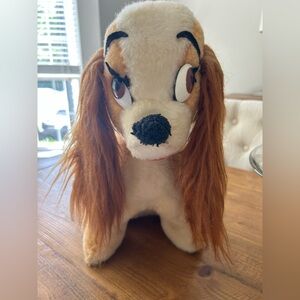 Vintage Disney Lady and the Tramp, 1960s large 15”plush Lady, rare collectible